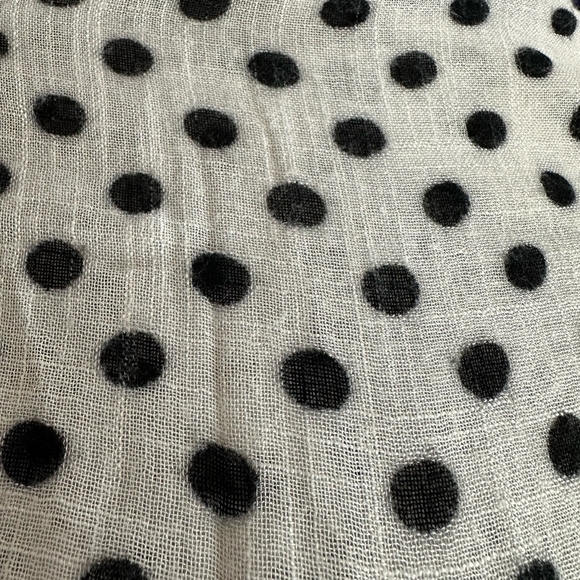 Women Scarf White Black Polka Dot Print Wrap Summer Oblong Cover Up Pareo Shawl - Picture 4 of 4